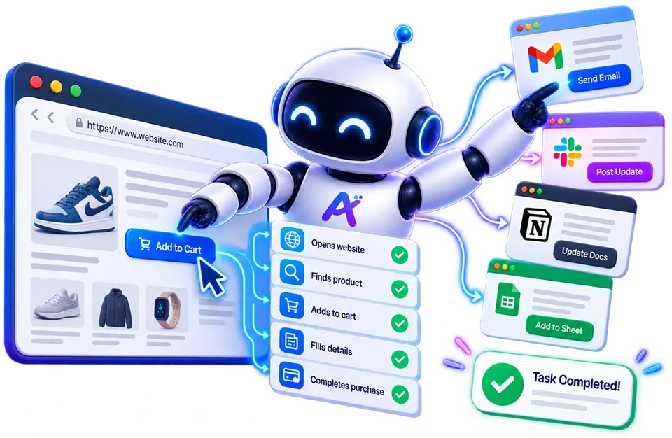 GPTAstra Max interface illustrating connected AI task automation steps